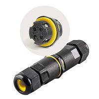 Кабельный коннектор I-образный 2-контактный Feron LD518 черный (LD521) картинка 